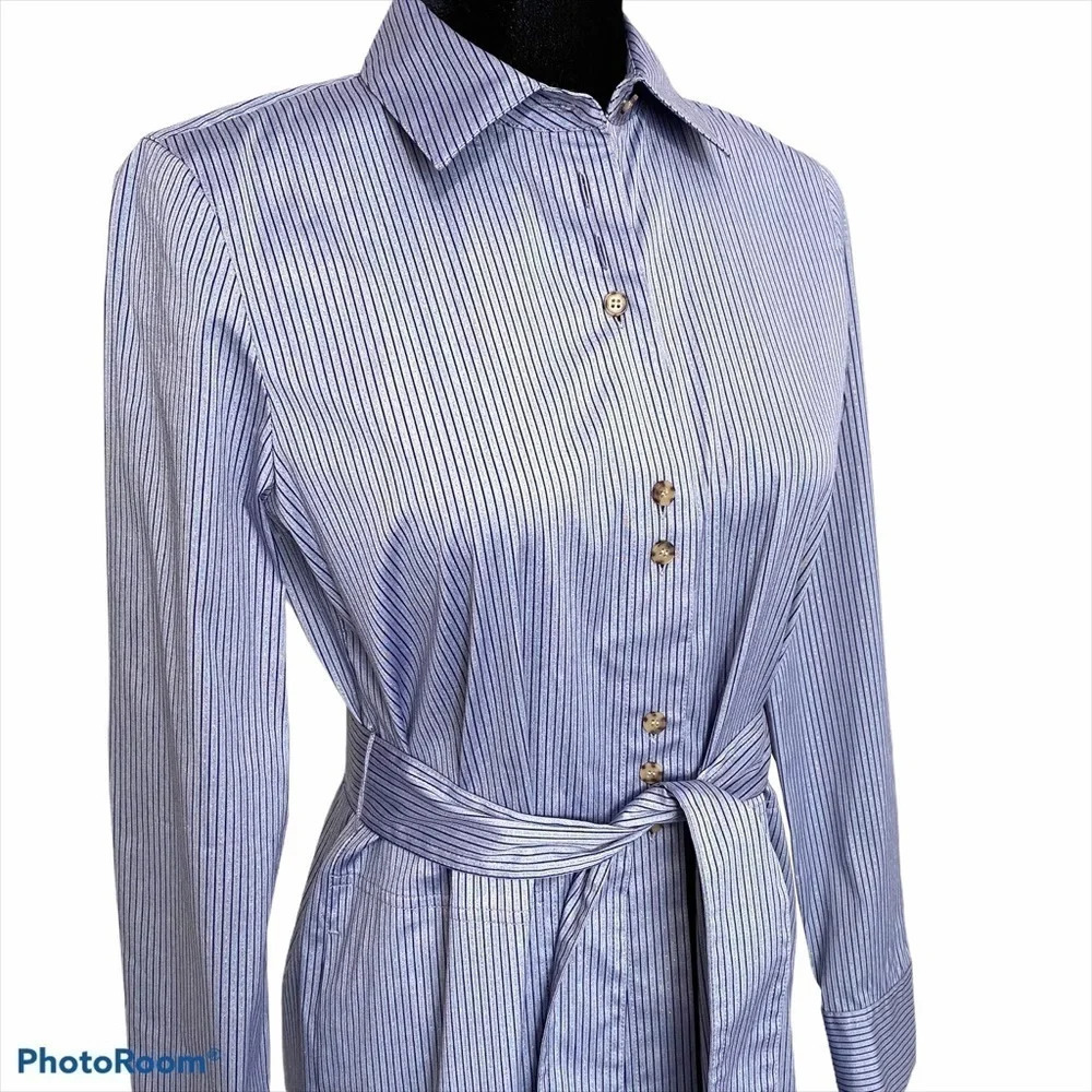 NWT LAFAYETTE 148 New York Striped Shirt Dress